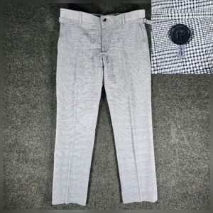 Murano Alex Fit Stretch Dress Pants Men's 34x30 Blue Glen Plaid Modern Comfort